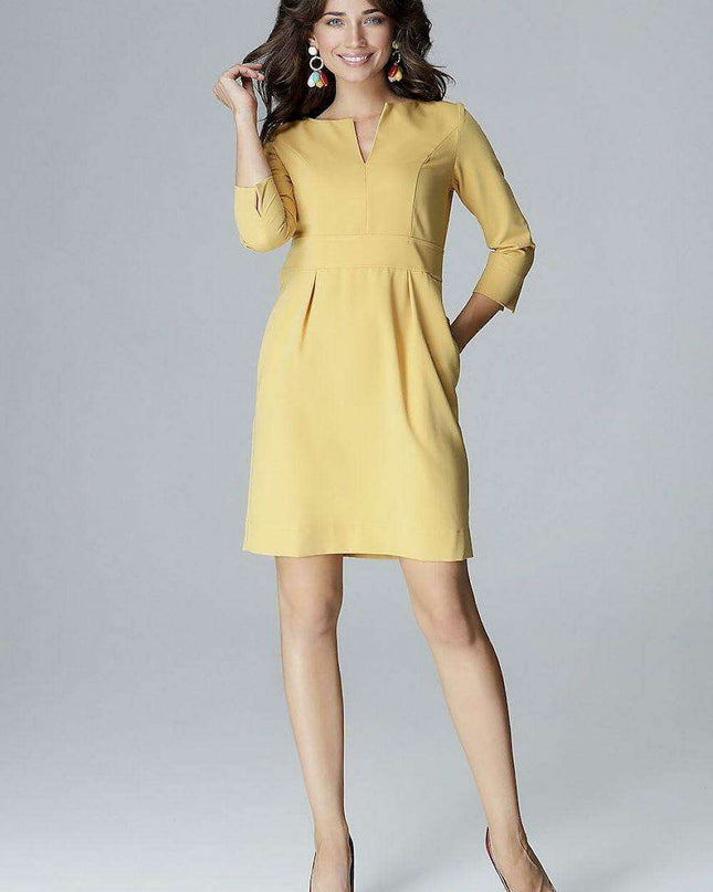 Chic V-Neck Midi Day Dress