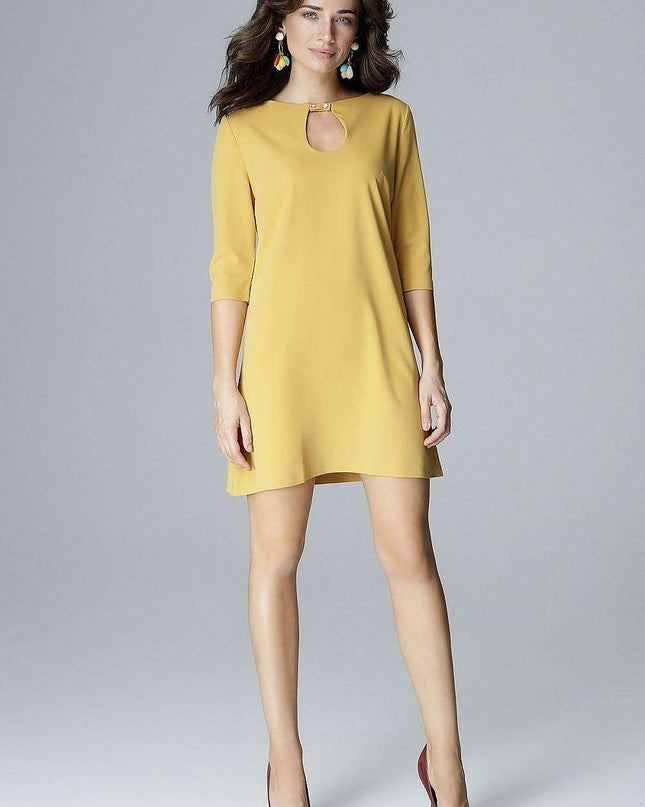 Chic Trapezoidal Sleeve Daydress with Stylish Clasp