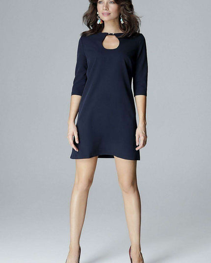 Chic Trapezoidal Sleeve Daydress with Stylish Clasp