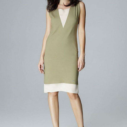 Elegant Chiffon-Inset Cocktail Dress