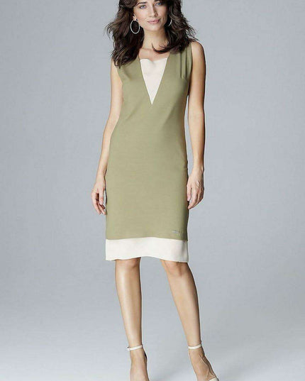 Elegant Chiffon-Inset Cocktail Dress