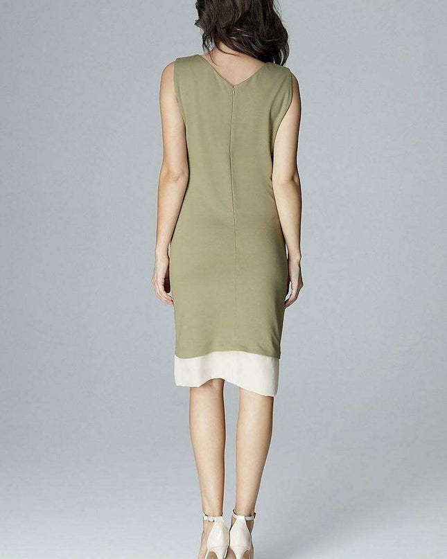 Elegant Chiffon-Inset Cocktail Dress