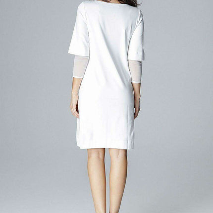 Elegant Sheer Mesh Insert Cocktail Dress