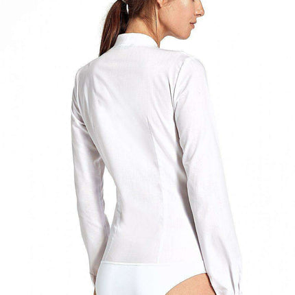 Sleek Shapewear Body Shirt Long Sleeve Collarless Top