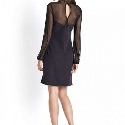 Chic Polka Dot Long Sleeve Mesh Dress IVON Collection