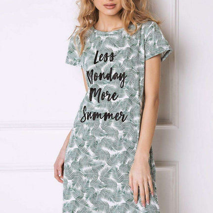 Summer Vibes Palm Leaf Nightshirt - Cozy Tropical Design