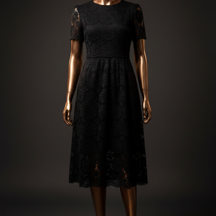 Moe Lace Evening Dress — Sleeveless Floral Mini with Flowy Skirt Dresses evening-dress-19 Clothing > Dresses > Evening Dresses