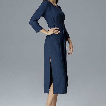 Chic Waist-Tie Evening Cocktail Dress for Special Events