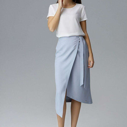 Asymmetrical Tie-Waist Skirt – Modern Draped Design in Soft Polyester