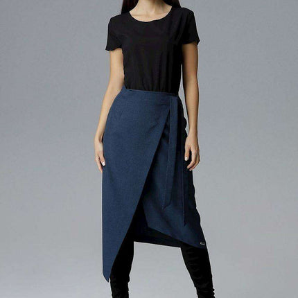 Asymmetrical Tie-Waist Skirt – Modern Draped Design in Soft Polyester