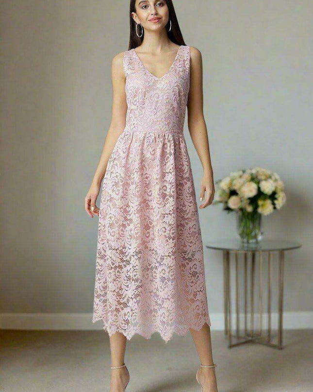 Elegant Lace Sleeveless Evening Dress