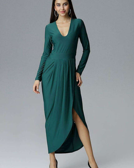 Elegant Asymmetrical Heart Neckline Gown