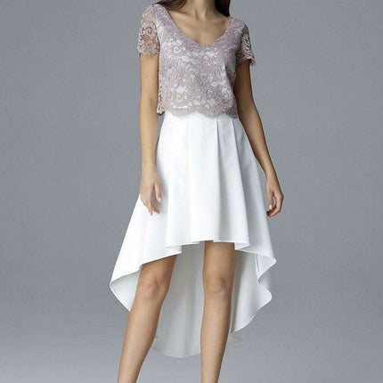 Elegant Lace and Trendy Asymmetrical Skirt Set