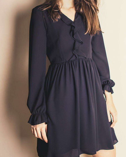 Elegant Jabot-Accented Cocktail Dress by Jersa