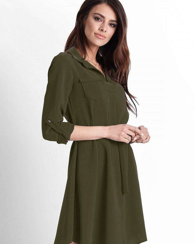 Chic Adaptable European Shirt Dress For Elegant Daywear EU