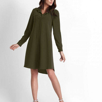 Chic Adaptable European Shirt Dress For Elegant Daywear EU