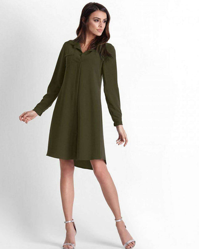 Chic Adaptable European Shirt Dress For Elegant Daywear EU