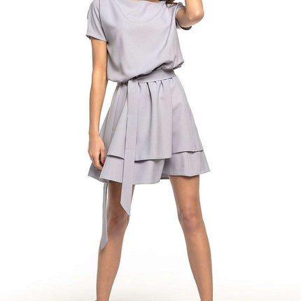 Chic Kimono-Inspired Double Skirt Day Dress