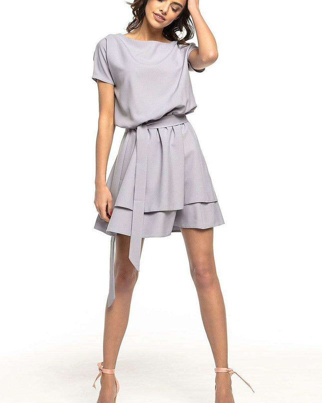 Chic Kimono-Inspired Double Skirt Day Dress