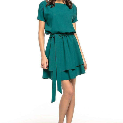 Chic Kimono-Inspired Double Skirt Day Dress