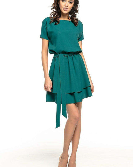 Chic Kimono-Inspired Double Skirt Day Dress