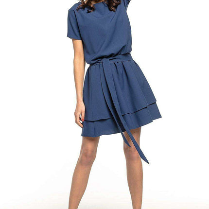 Chic Kimono-Inspired Double Skirt Day Dress