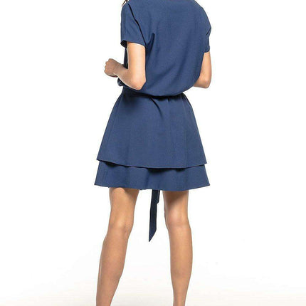 Chic Kimono-Inspired Double Skirt Day Dress