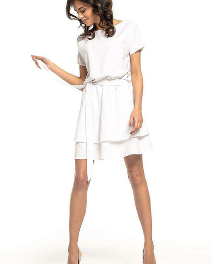 Chic Kimono-Inspired Double Skirt Day Dress