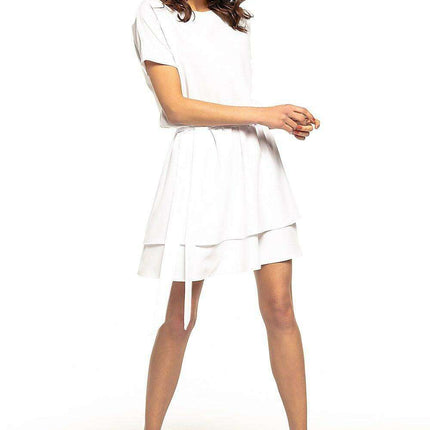 Chic Kimono-Inspired Double Skirt Day Dress