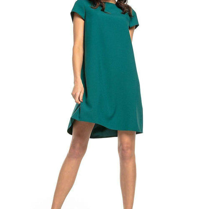 Elegant Ruffle-Back Day Dress - Made in Europe