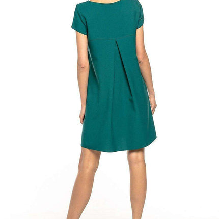 Elegant Ruffle-Back Day Dress - Made in Europe