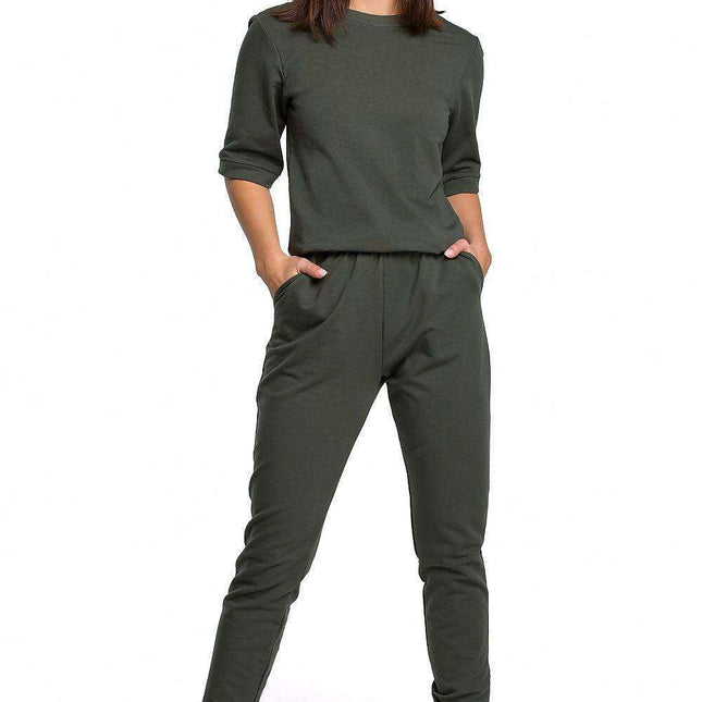 Stylish V-Neck Knit Jumpsuit for Ultimate Comfort