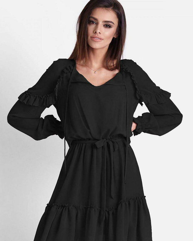 Bohemian Breeze Chiffon Midi Dress European Cocktail Dress