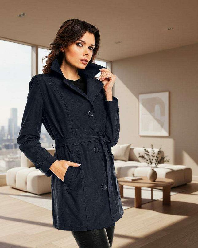 Sophisticated Autumn Trench Coat - Elegant Women's Outerwear