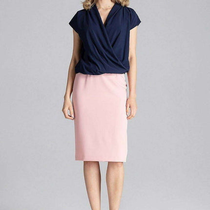 Elegant Envelope Neck Blouse with Trendy Dropped Sleeves