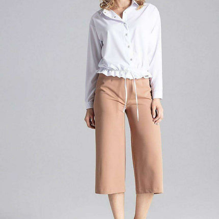 Elegant Tie-Detail Button-Up Blouse
