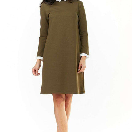 Chic Cotton Blend Daydress with Refined Accents