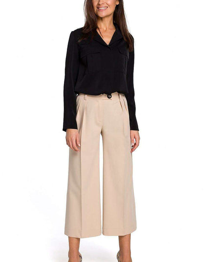 Elegant Comfort Women's Tailored Culottes Trousers