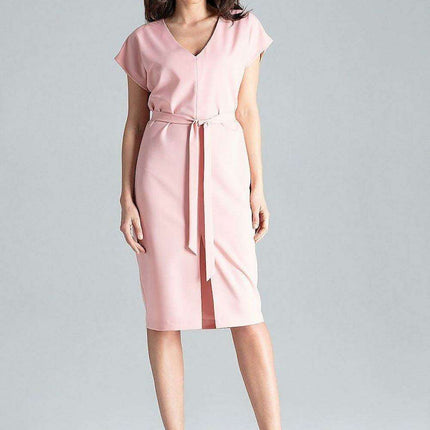 Elegant Kimono Sleeve Midi Dress with Belt for Timeless Style