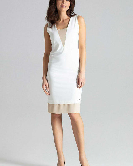 Elegant Chiffon-Inset Cocktail Dress