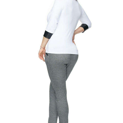 Chic Eco-Leather V-Neck Blouse by PeeKaBoo