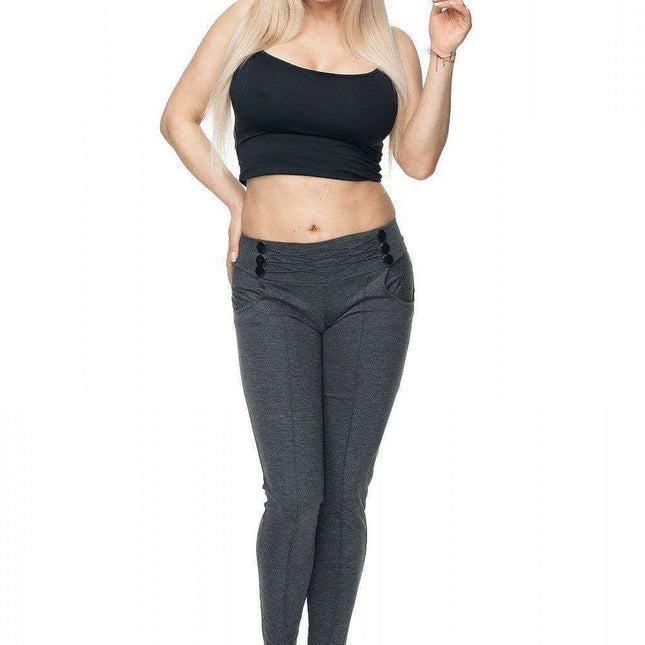 Chic Buttoned Peekaboo Trousers with Stylish Detail