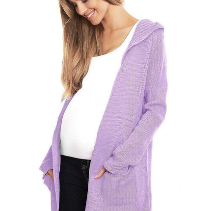 Chic Hooded Knit Cardigan with Functional Pockets - Your Fashion Staple