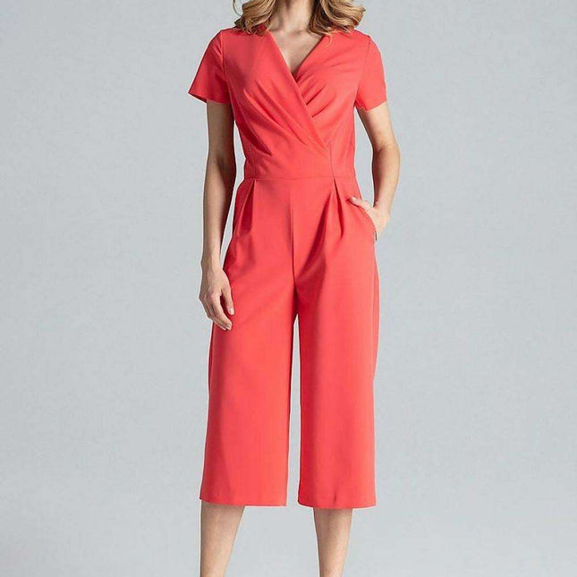 Elegant V-Neck Wide-Leg Jumpsuit for Effortless Style