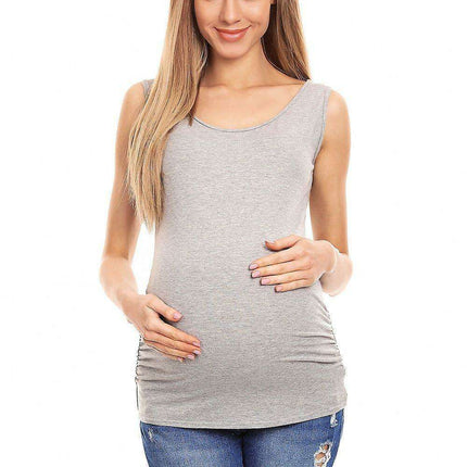 Chic Maternity and Postpartum Blouse with Elegant Pleating