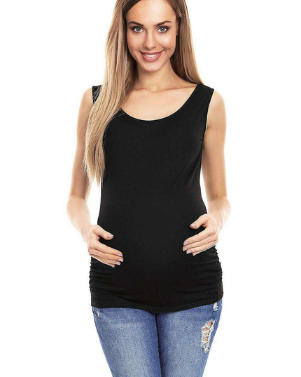 Elegant Sleeveless Pleated Maternity Top for Every Stage