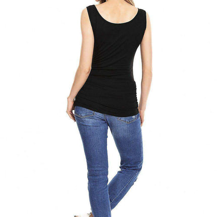 Elegant Sleeveless Pleated Maternity Top for Every Stage