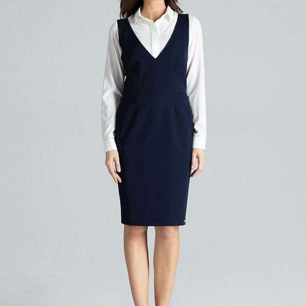 Sophisticated Sleeveless Midi Dress with Open Back and Zip Closure