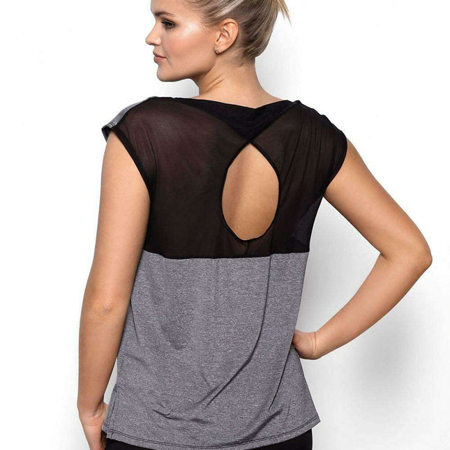 Elegant Almond Neckline Mesh Back Blouse - Women's Fashion Top by Eldar