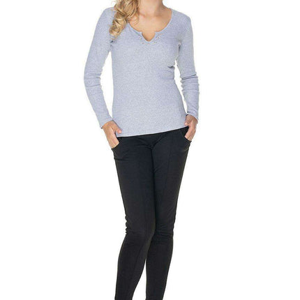 Ribbed Cotton Long Sleeve Peekaboo Top